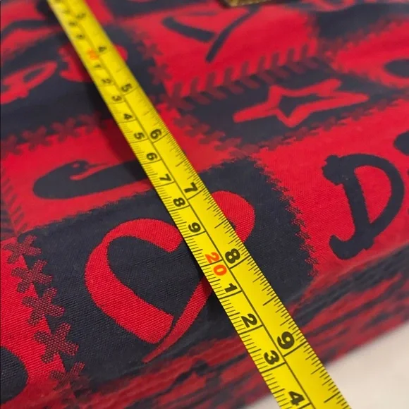 VTG Dooney & Bourke Red & Blue novelty canvas patchwork shoulder handbag NWT - Picture 10 of 15